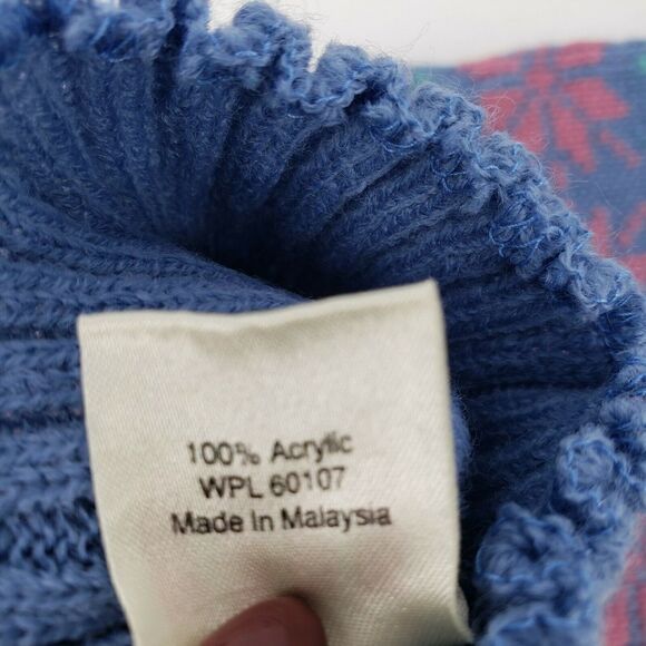 Leg Warmers Fair Isle Pink Blue Knit Onesize - Picture 6 of 8